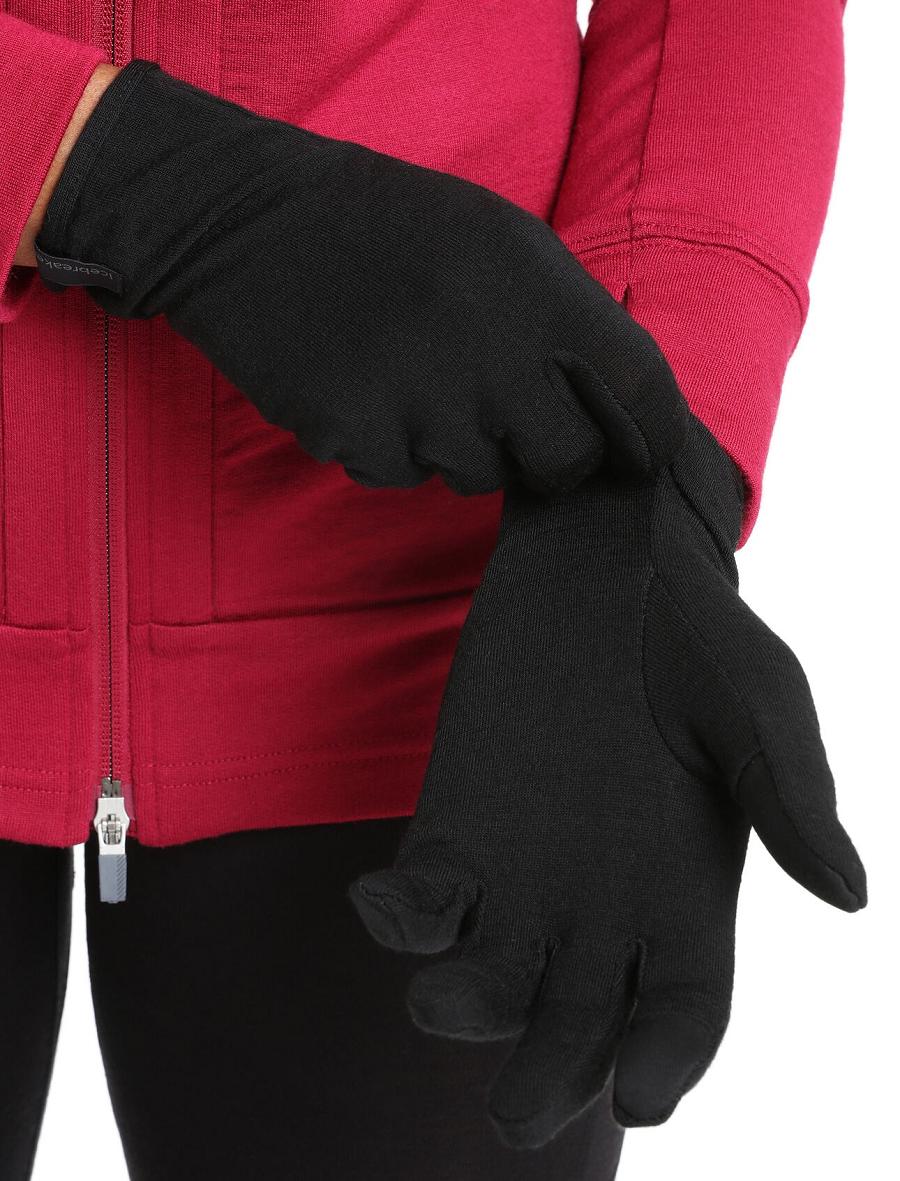 Gants Icebreaker Unisex Merino 260 Tech Glove Liners Homme Noir | FR 1059VRWD